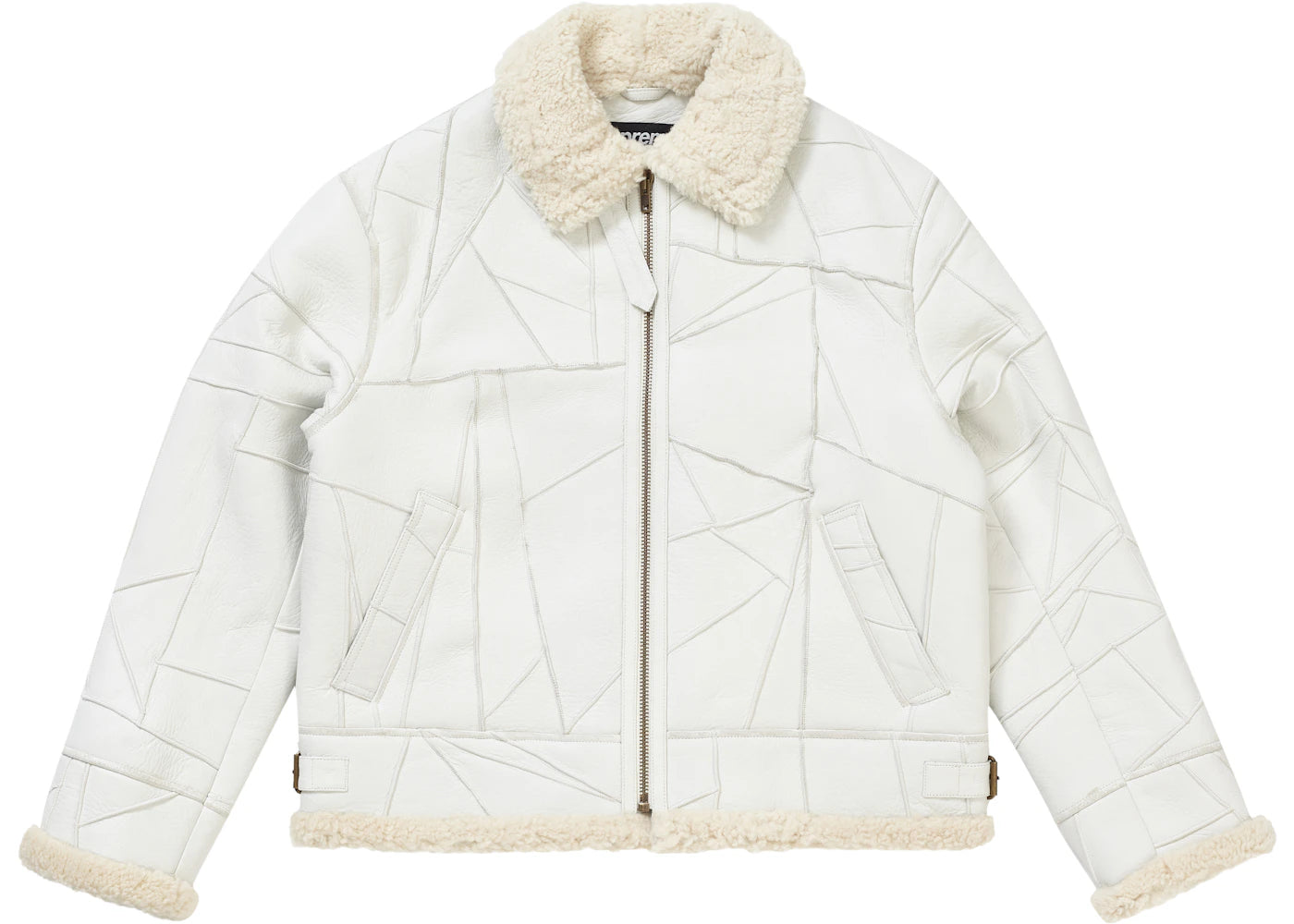 Supreme Patchwork Shearling B-3 Jacket White