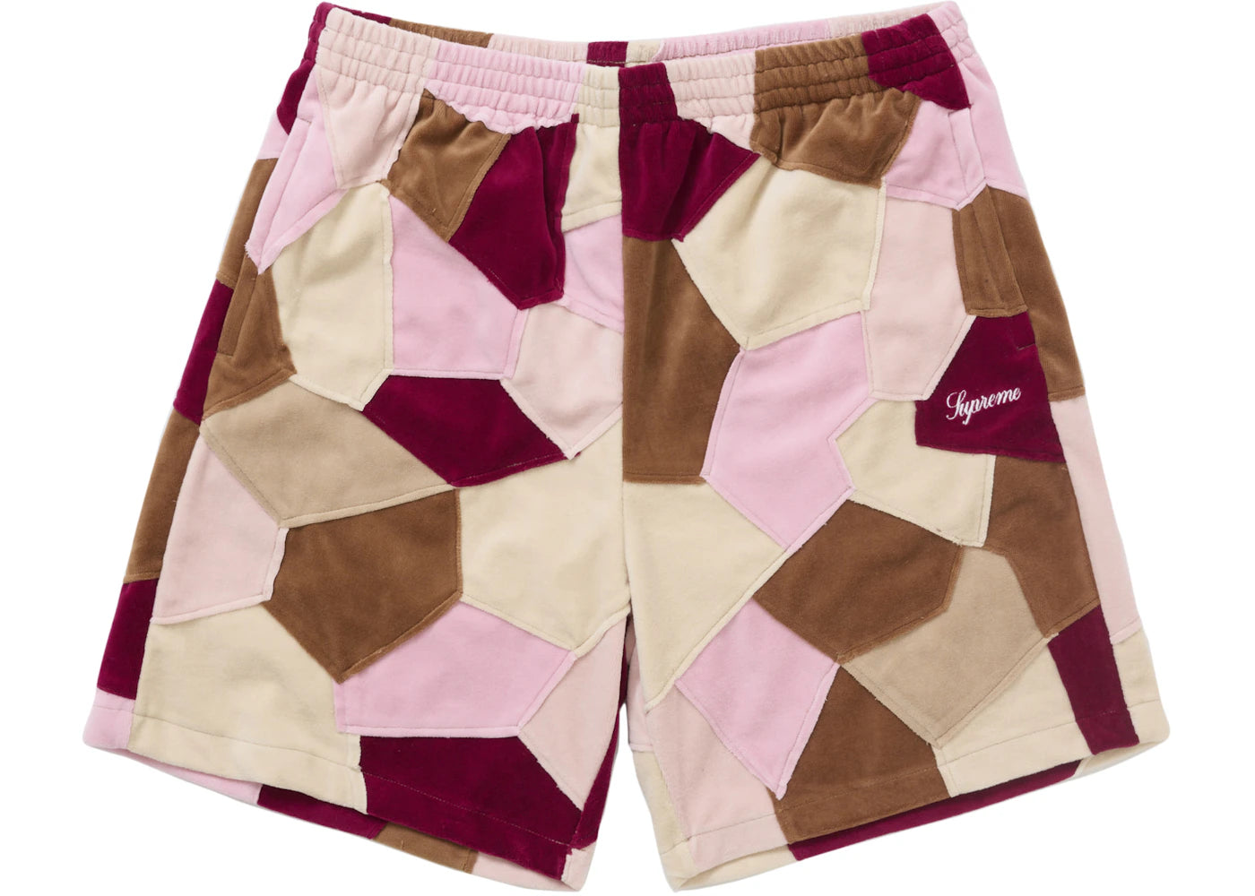 Supreme Patchwork Velour Short Tan