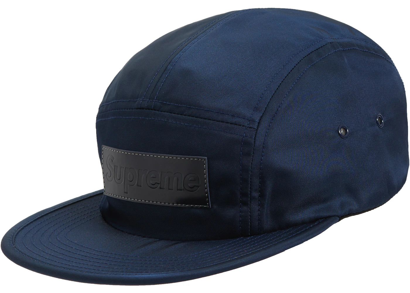 Supreme Patent Leather Patch Camp Cap Navy