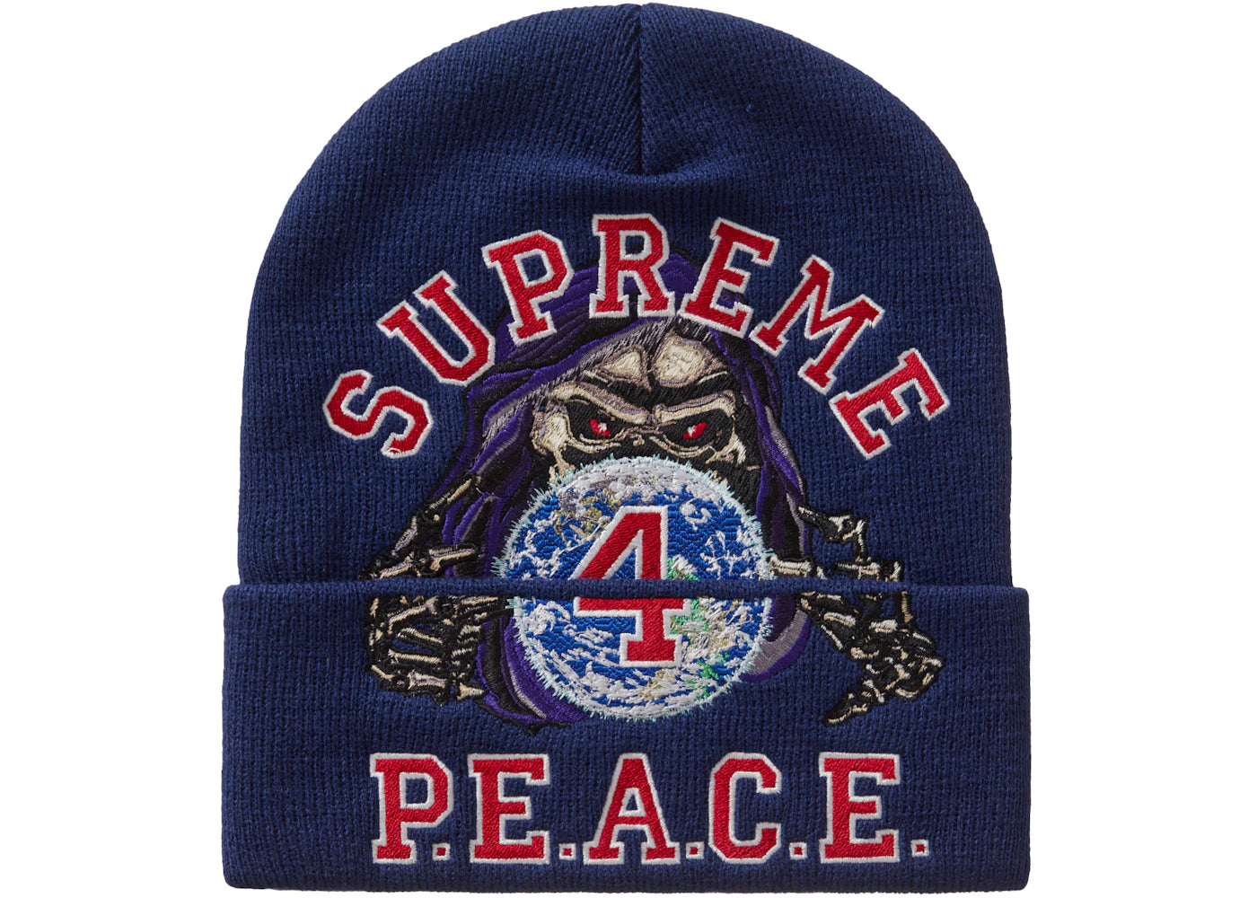 Supreme Peace Embroidered Beanie Navy