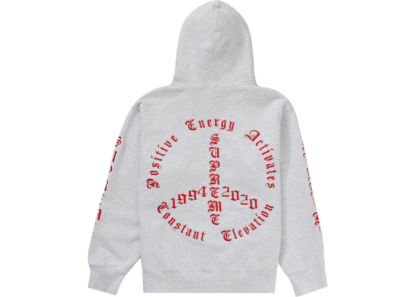 Supreme Peace Hooded Sweatshirt Ash Grey
