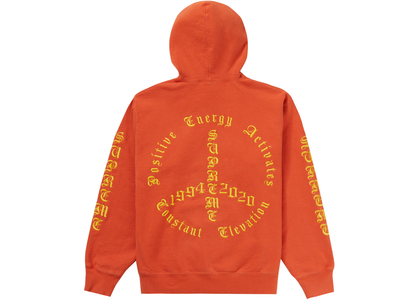 Supreme Peace Hooded Sweatshirt Burnt Orange