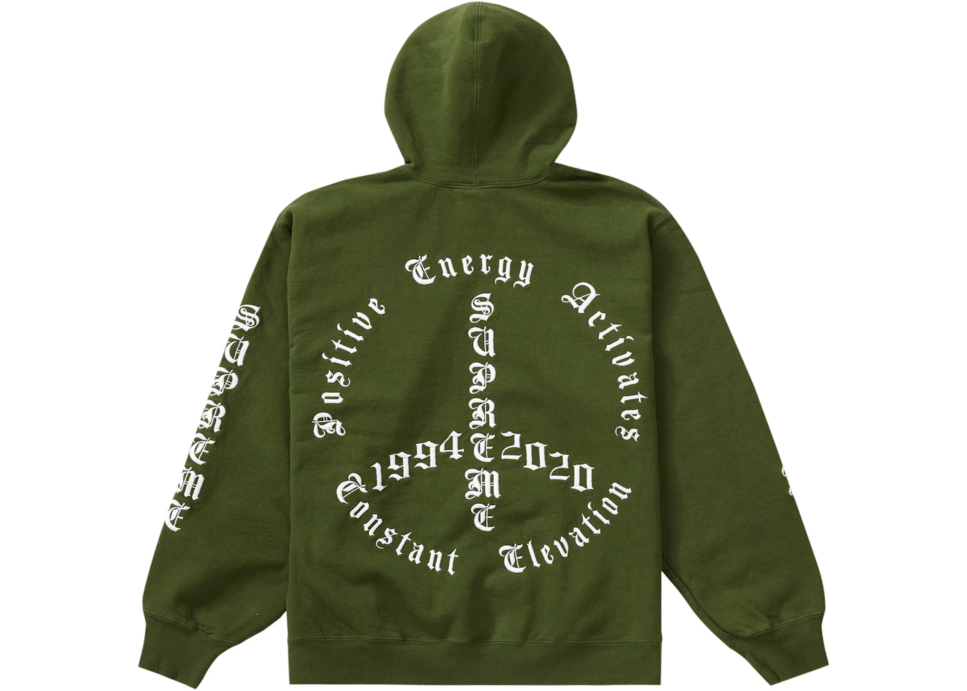 Supreme Peace Hooded Sweatshirt Green