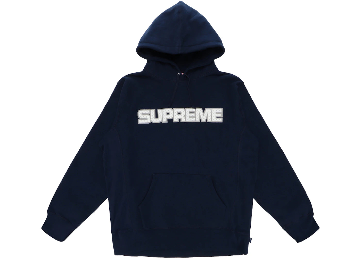 Supreme Perforated Leather Hooded Sweatshirt Navy