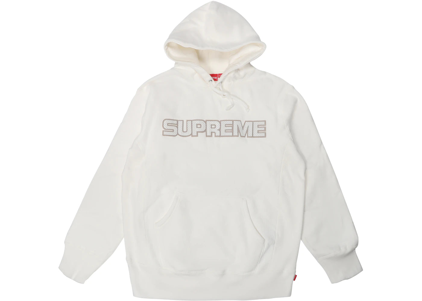 Supreme Perforated Leather Hooded Sweatshirt White