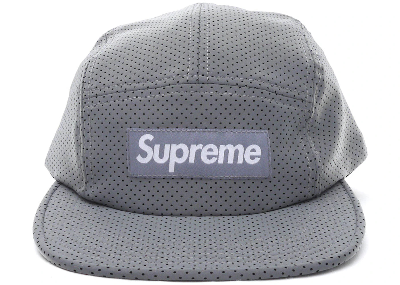 Supreme Perforated Reflective Camp Cap Grey