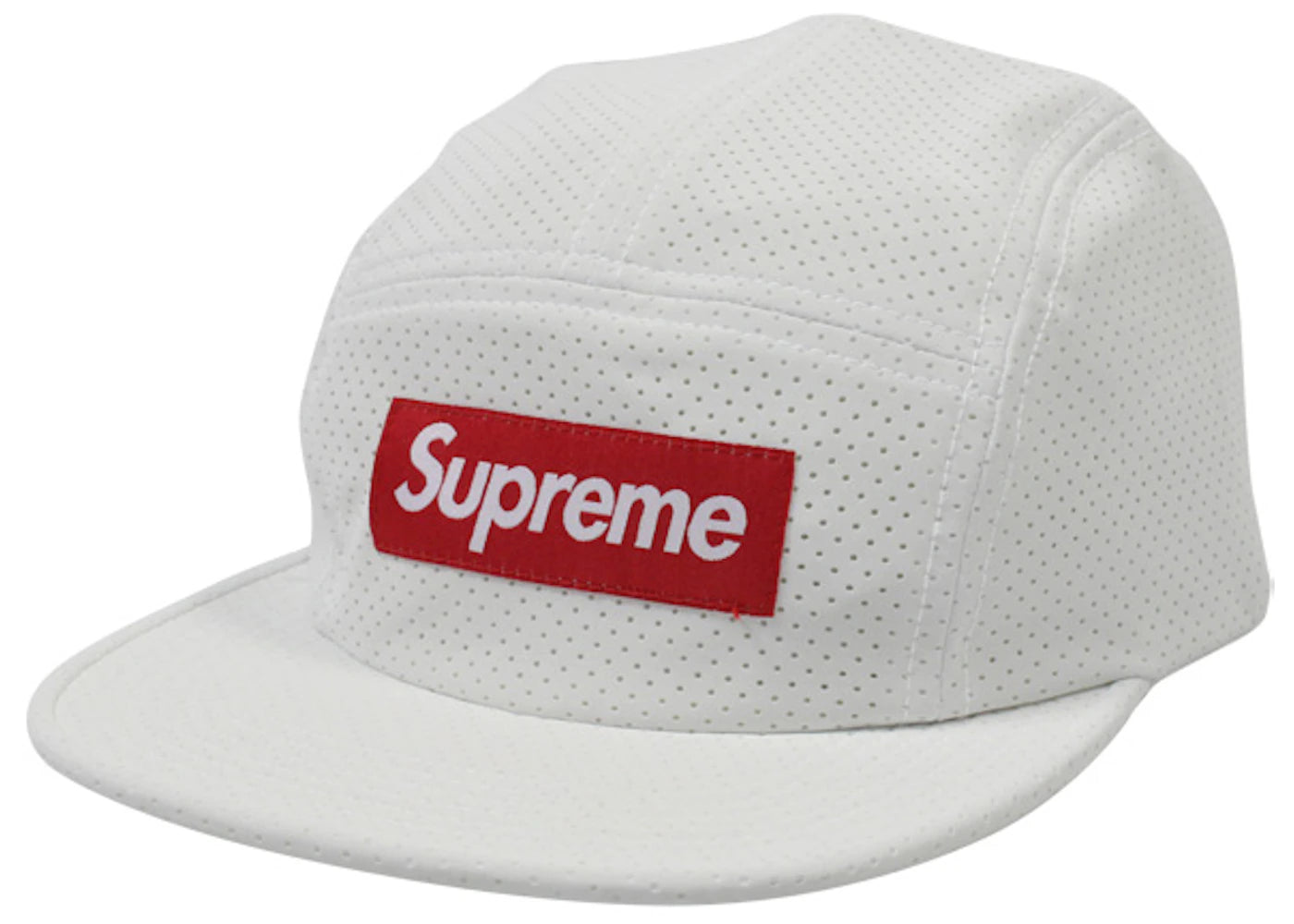 Supreme Perforated Reflective Camp Cap White