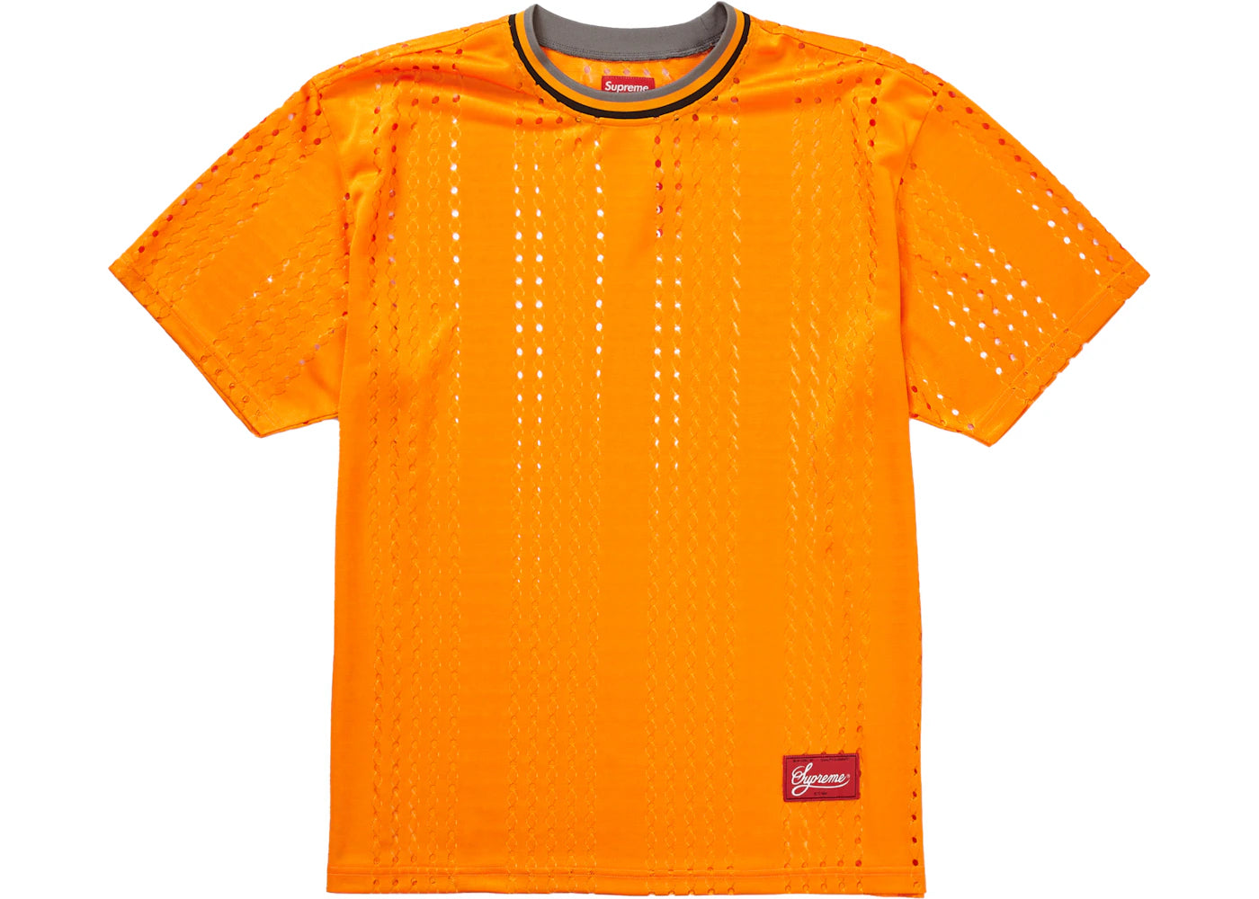 Supreme Perforated Stripe Warm Up Top Orange