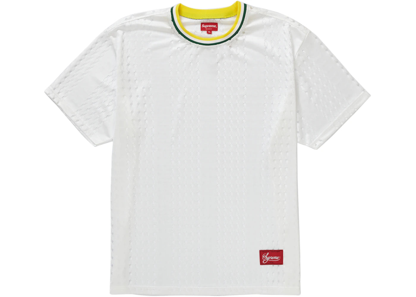 Supreme Perforated Stripe Warm Up Top White