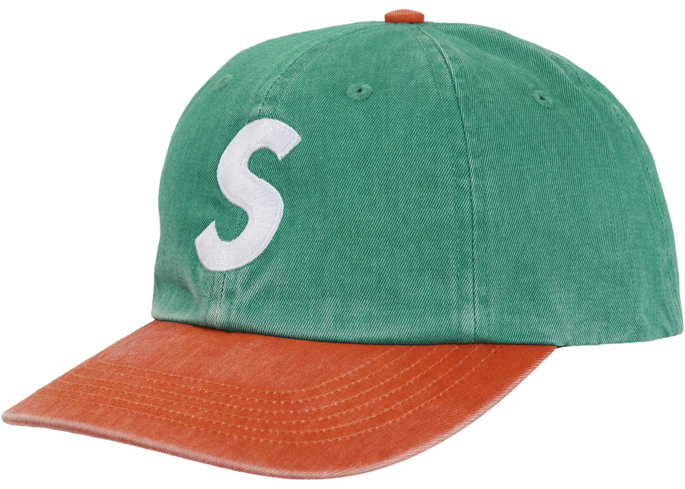 Supreme Pigment Coated 2-Tone S Logo 6-Panel Green