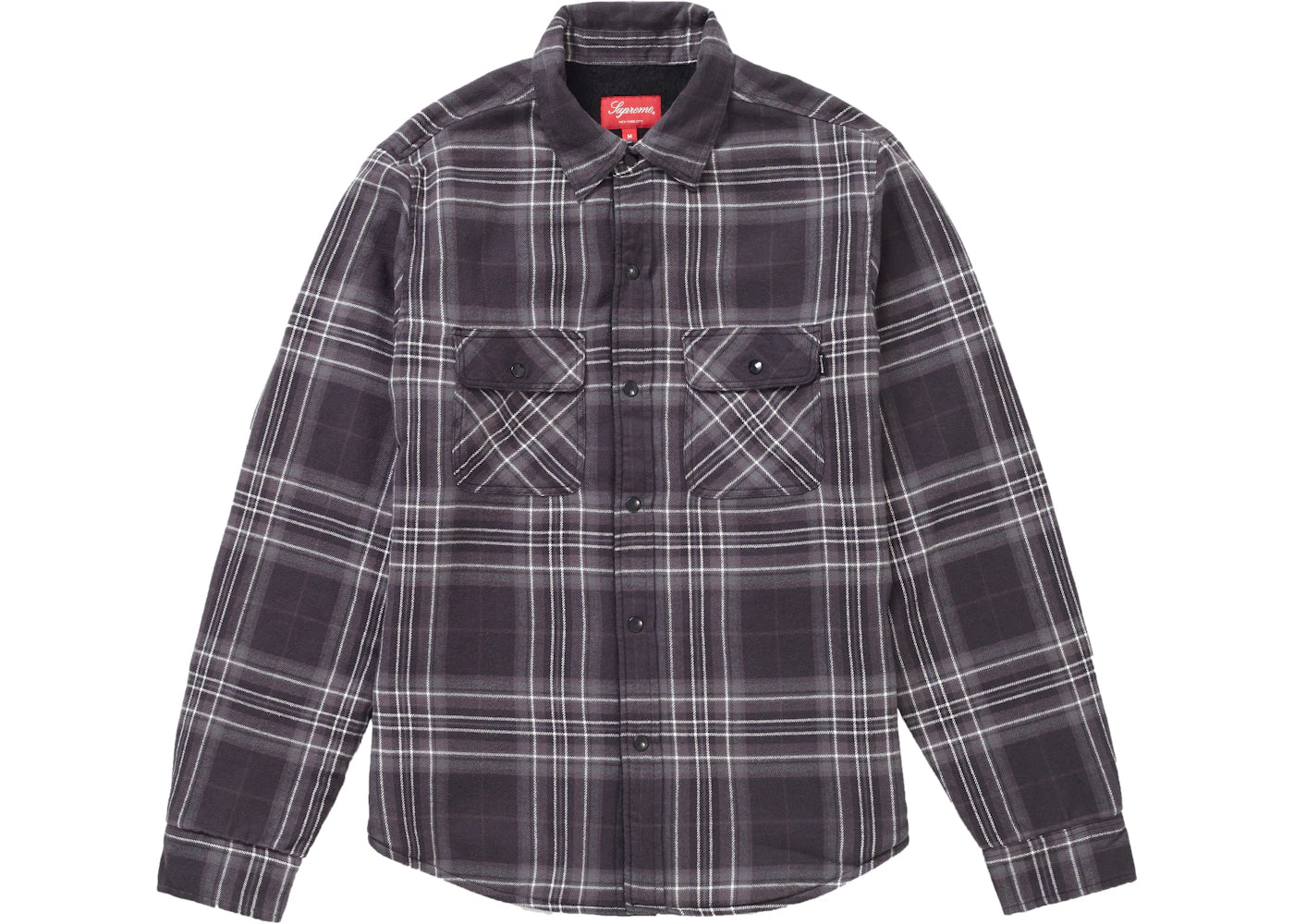 Supreme Pile Lined Plaid Flannel Shirt Black