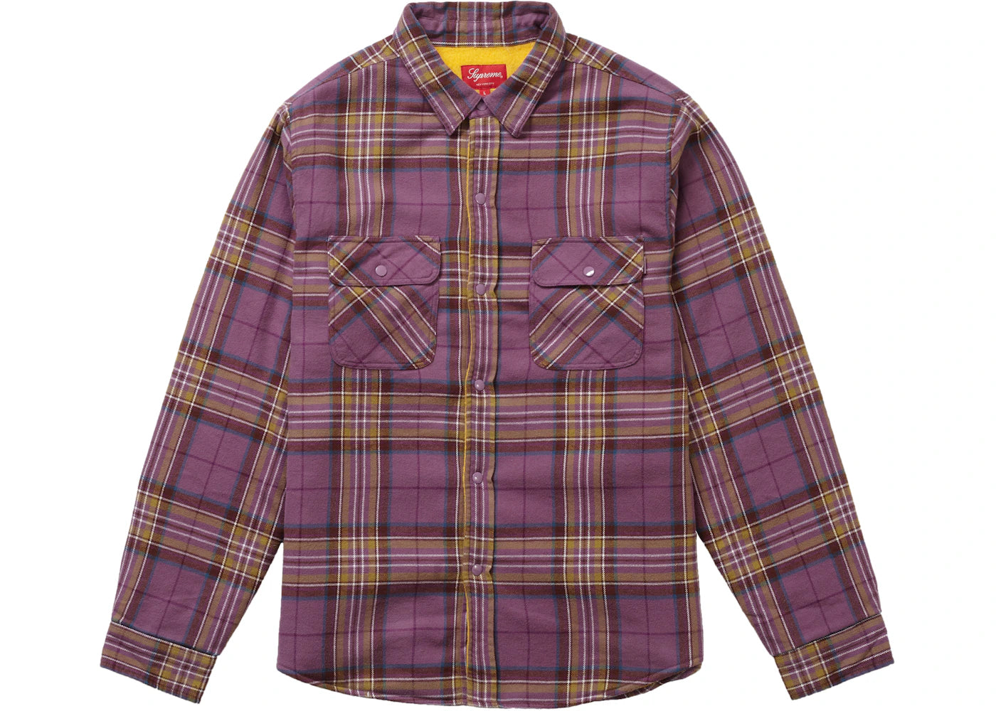 Supreme Pile Lined Plaid Flannel Shirt Dusty Purple