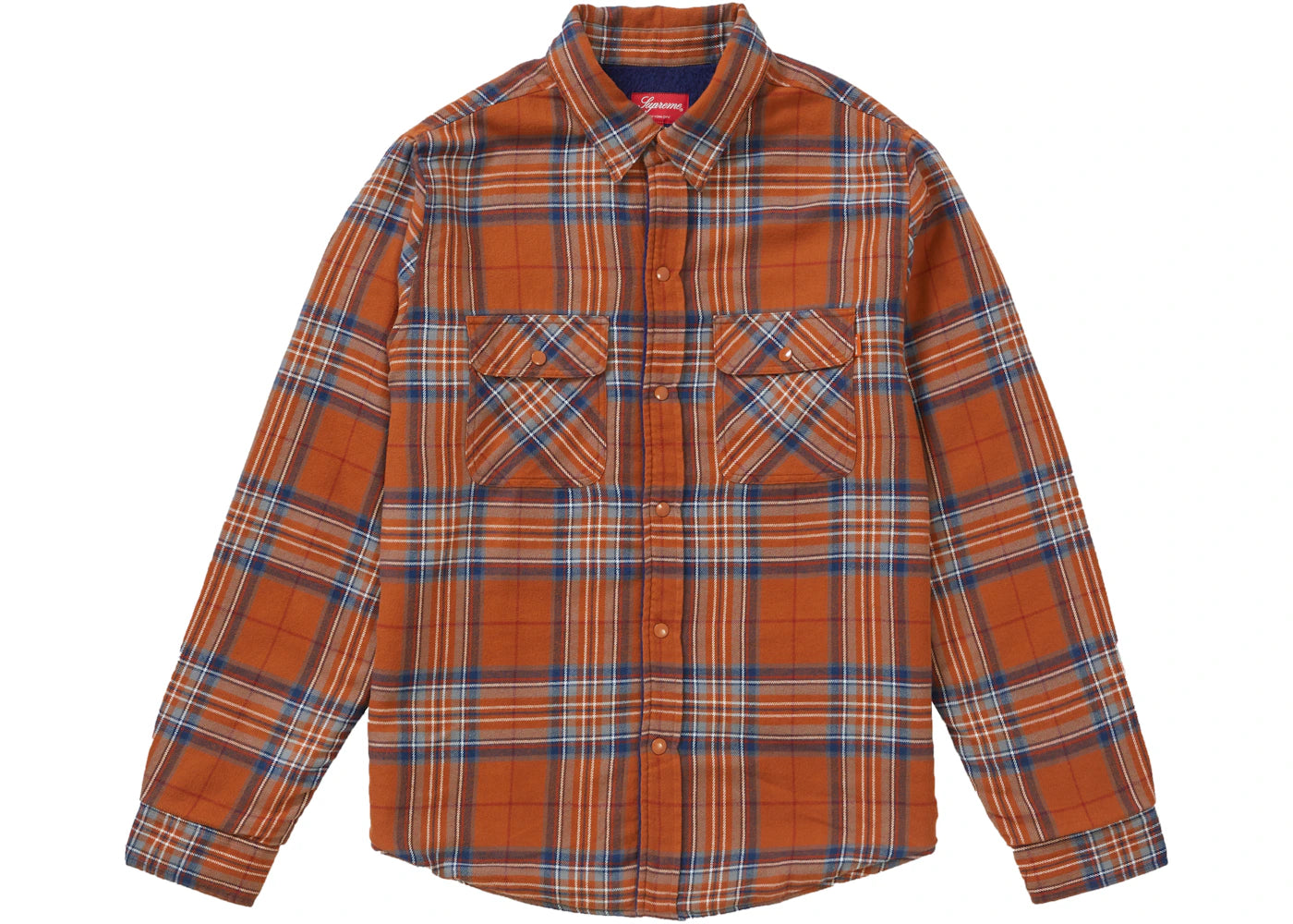 Supreme Pile Lined Plaid Flannel Shirt Rust