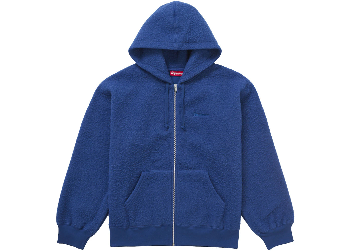 Supreme Pilled Zip Up Hooded Sweatshirt Dark Royal