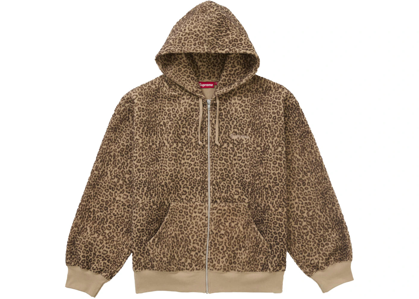 Supreme Pilled Zip Up Hooded Sweatshirt Cheetah