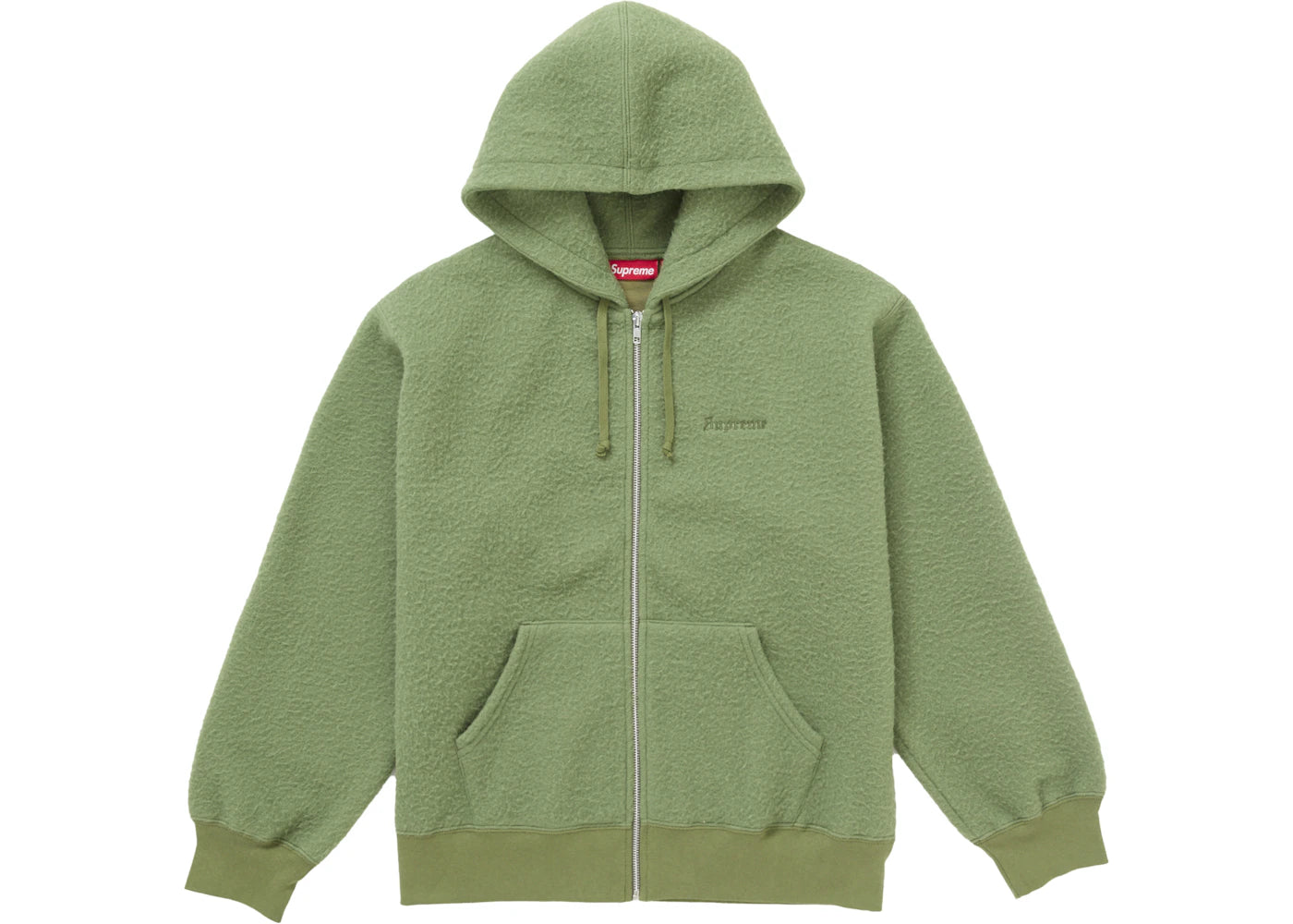 Supreme Pilled Zip Up Hooded Sweatshirt Olive