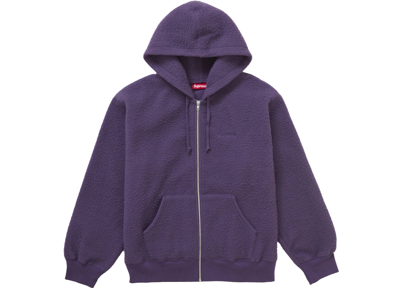 Supreme Pilled Zip Up Hooded Sweatshirt Dusty Purple