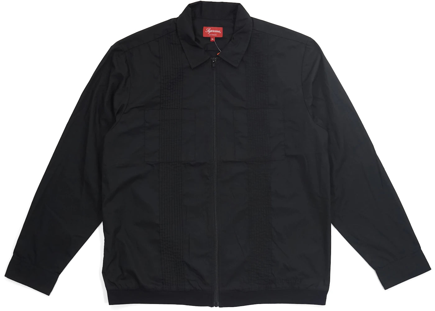 Supreme Pin Tuck Zip Up Shirt Black