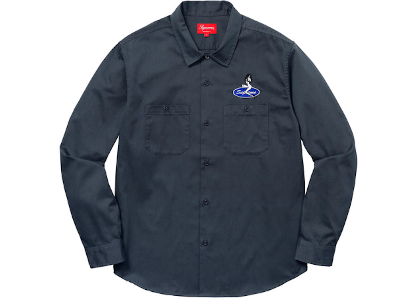 Supreme Pin Up Work Shirt Light Navy