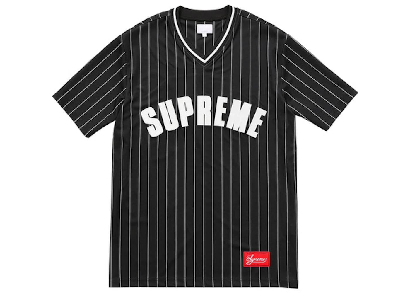 Supreme Pinstripe Baseball Jersey Black