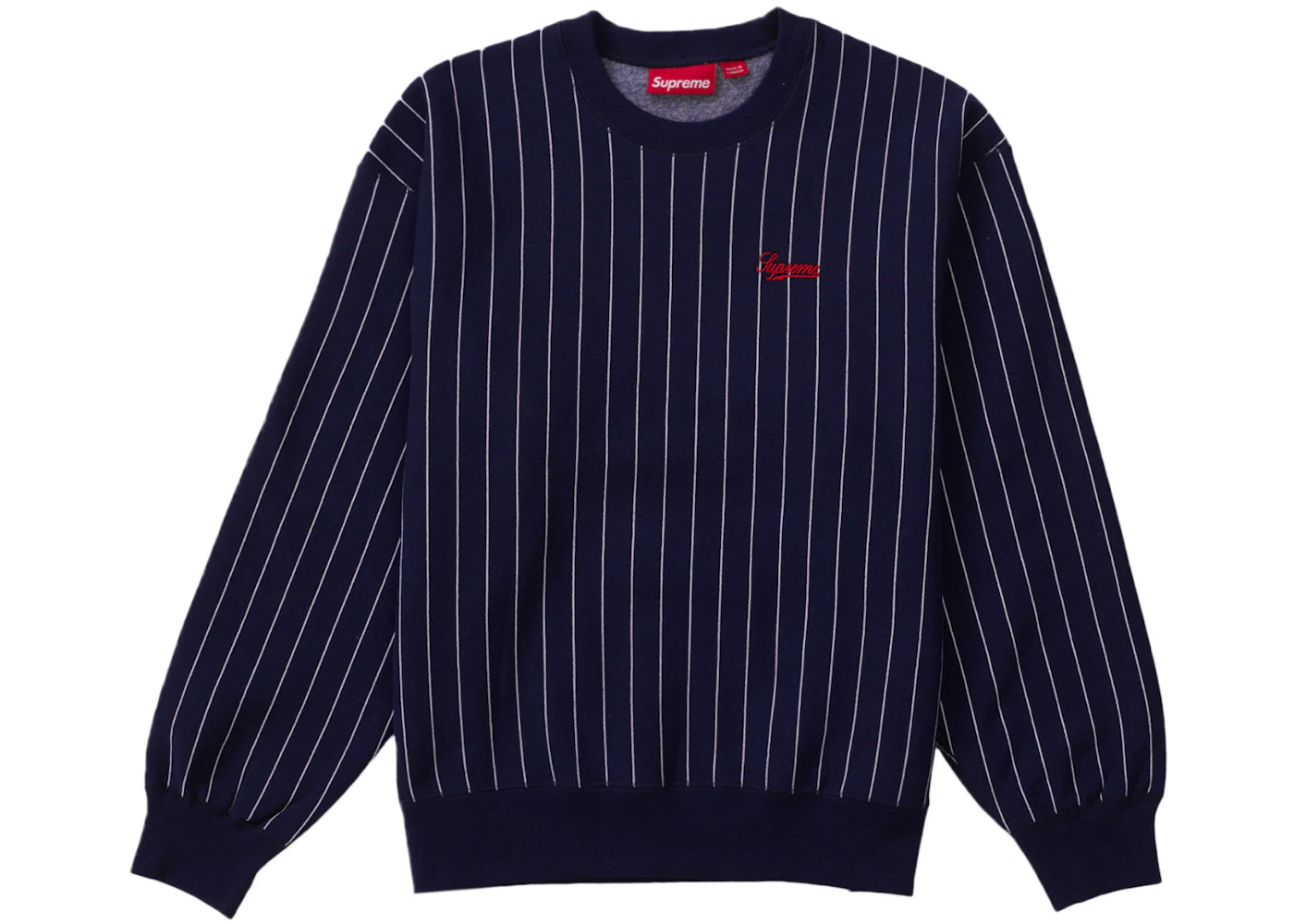 Supreme Pinstripe Crewneck Navy