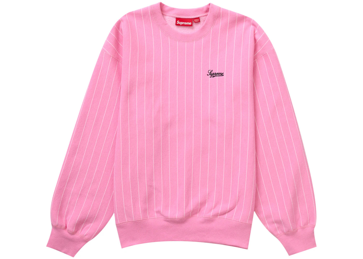 Supreme Pinstripe Crewneck Pink