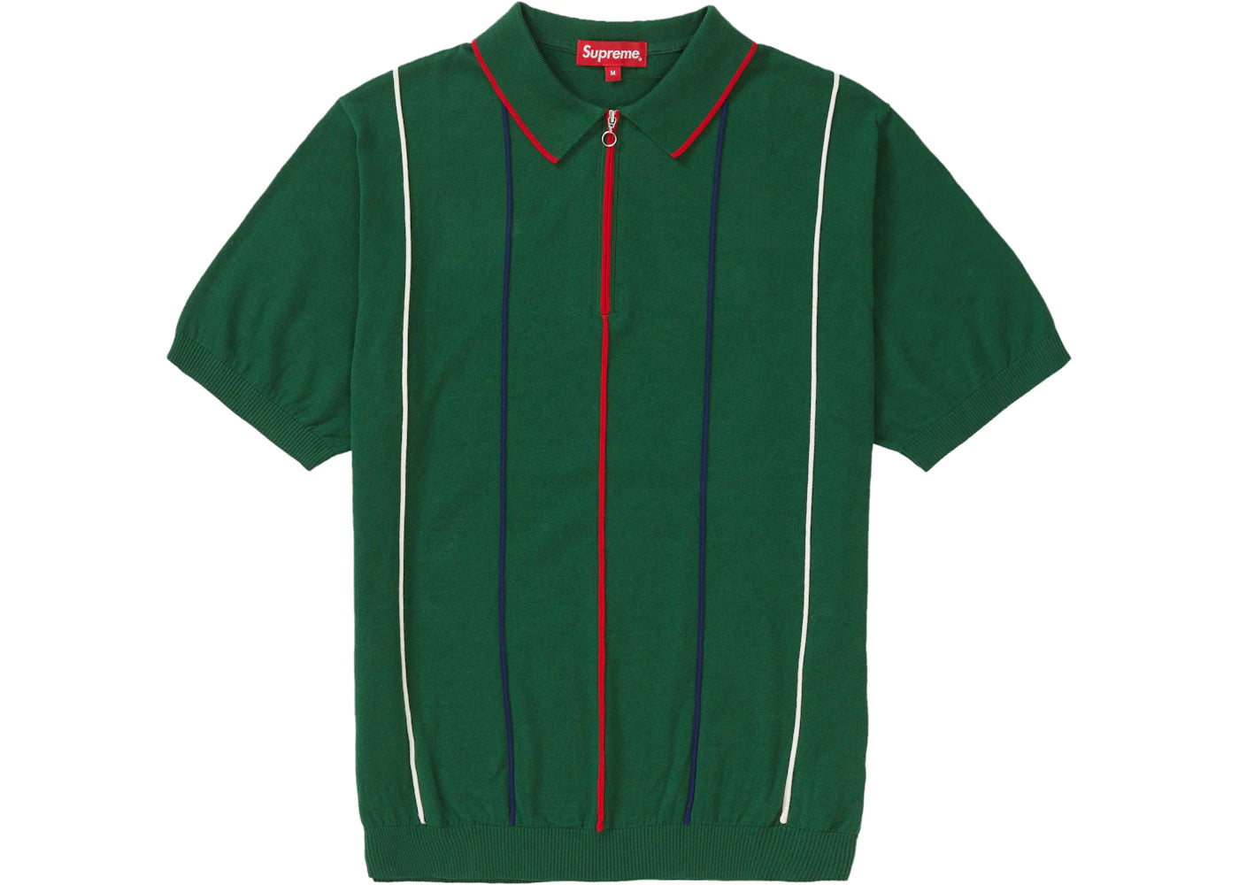 Supreme Pinstripe Half Zip Polo Green