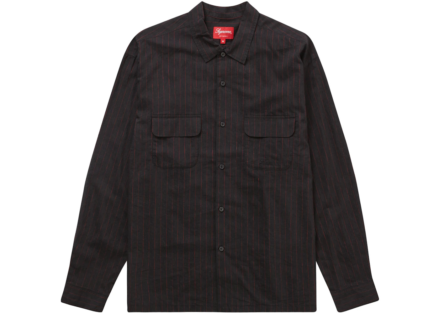 Supreme Pinstripe Linen Shirt Black