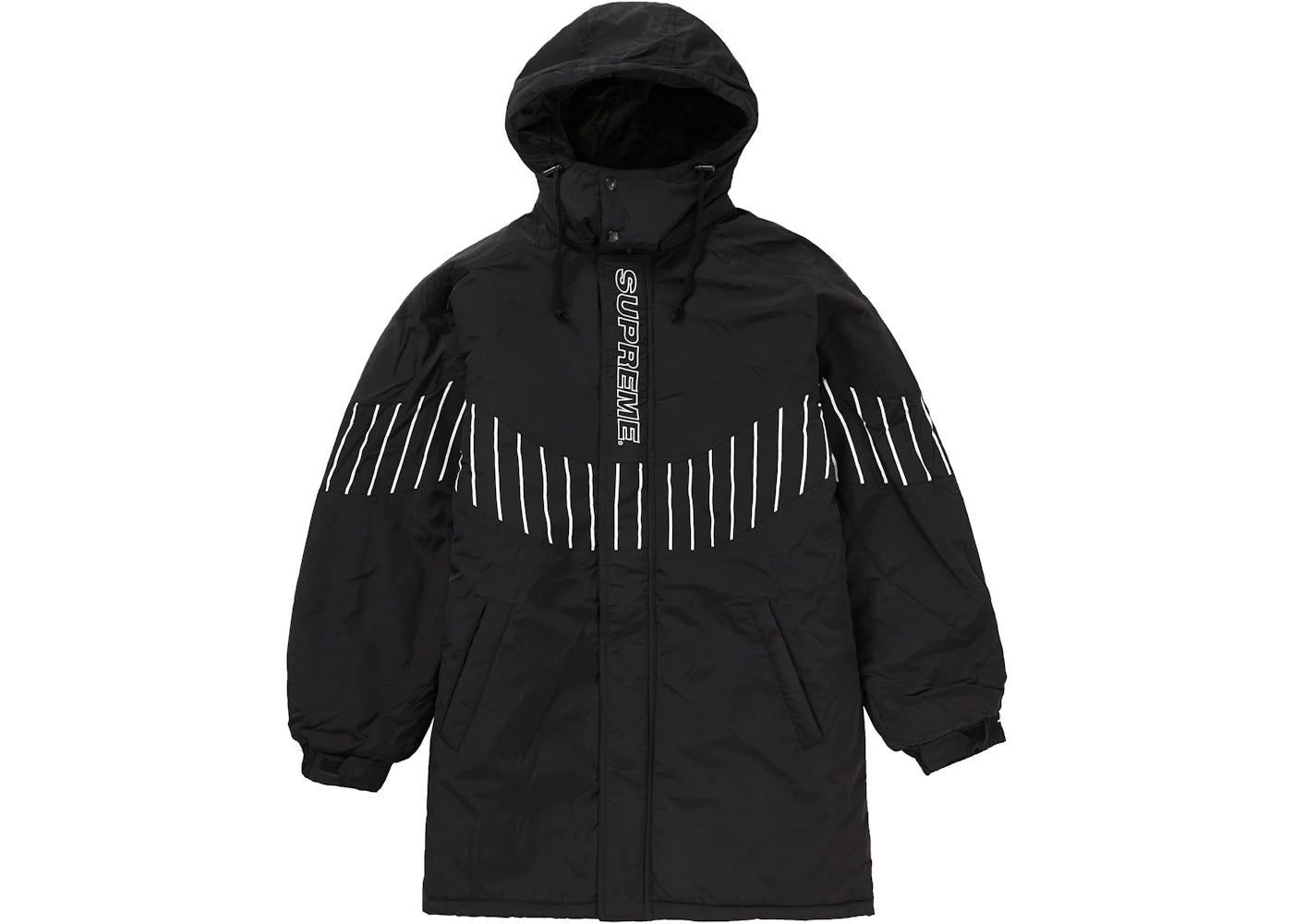 Supreme Pinstripe Panel Sports Parka Black