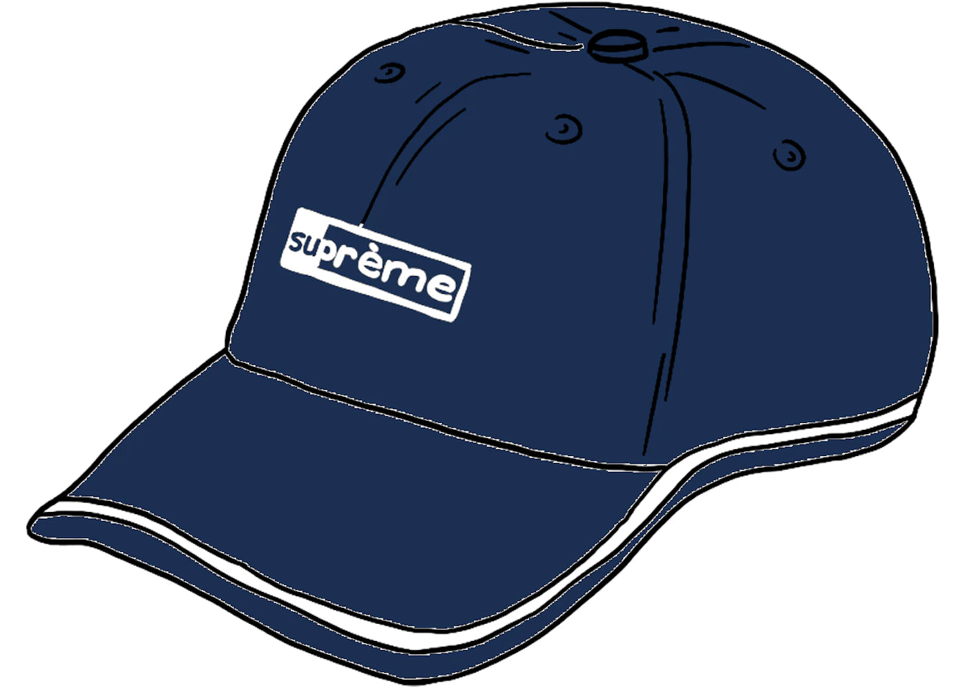 Supreme Piping 6-Panel Navy