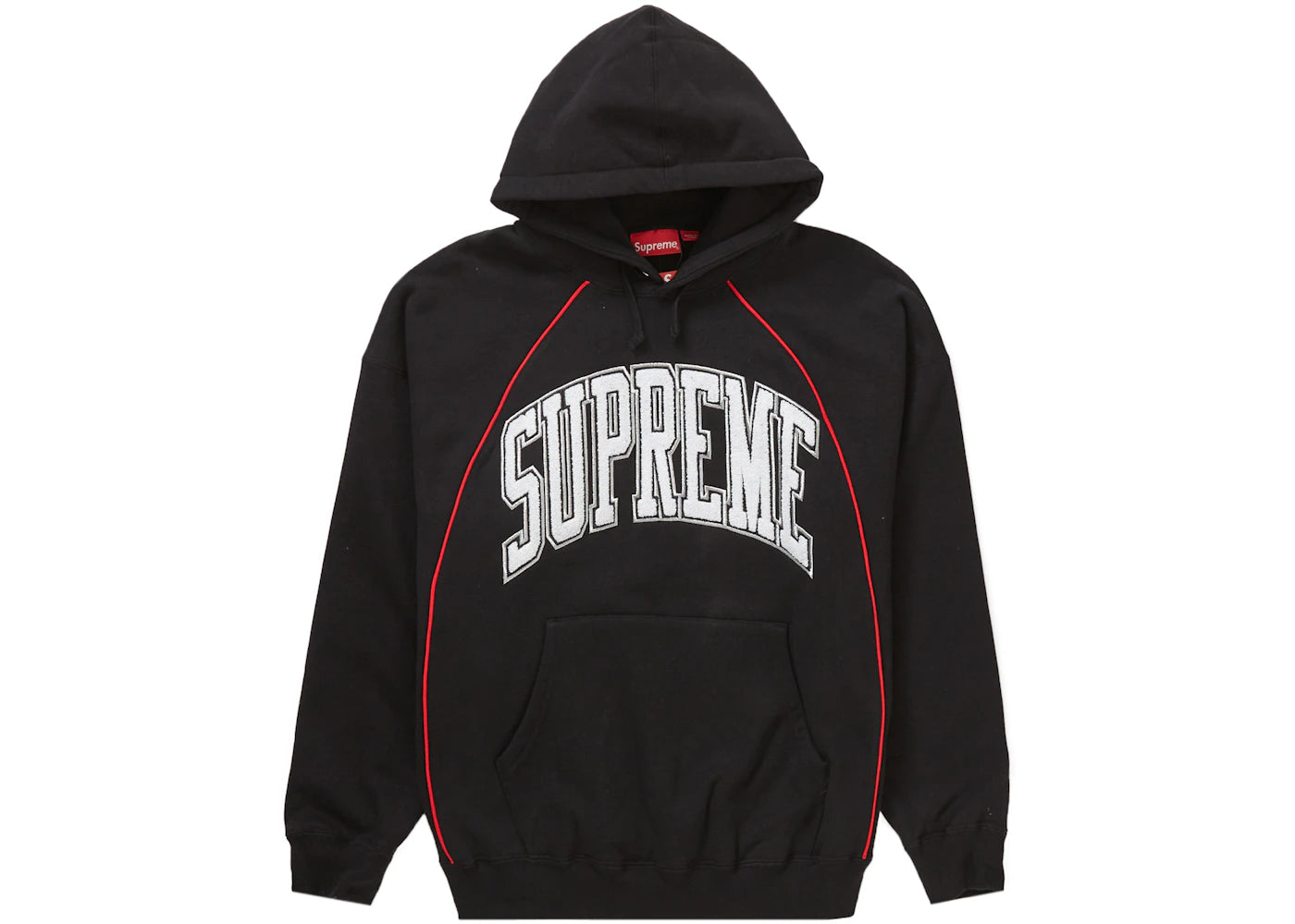 Supreme Boxy Piping Arc Hooded Sweatshirt Black