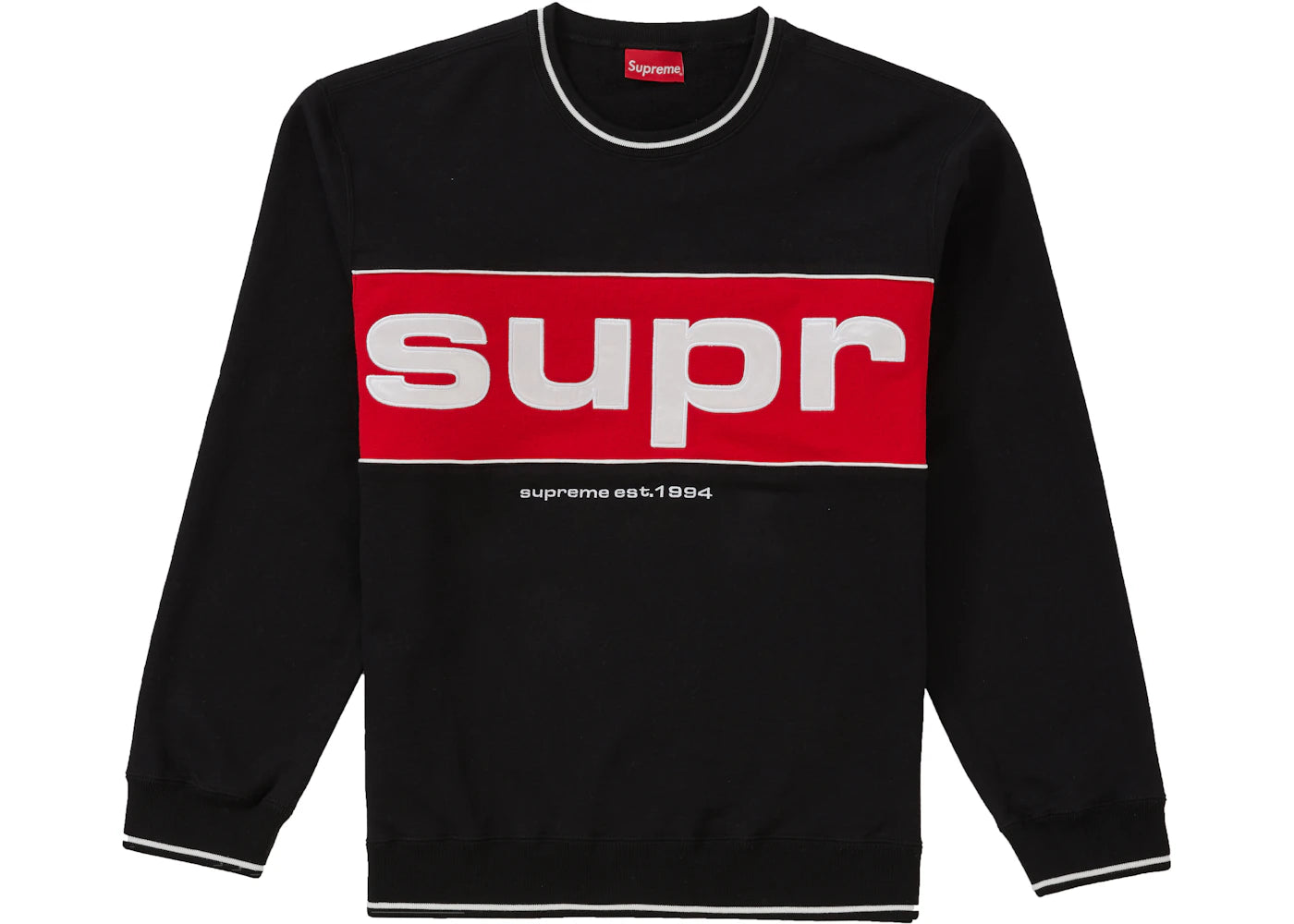 Supreme Piping Crewneck Black