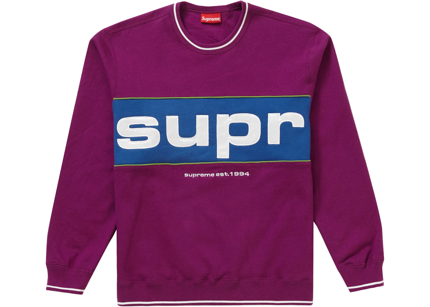 Supreme Piping Crewneck Dark Magenta