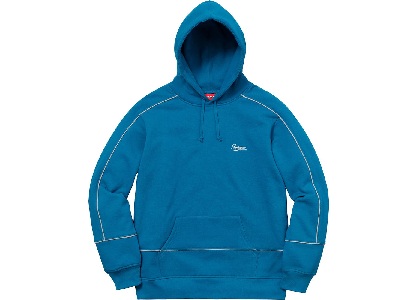 Supreme Piping Hooded Sweatshirt Dark Aqua