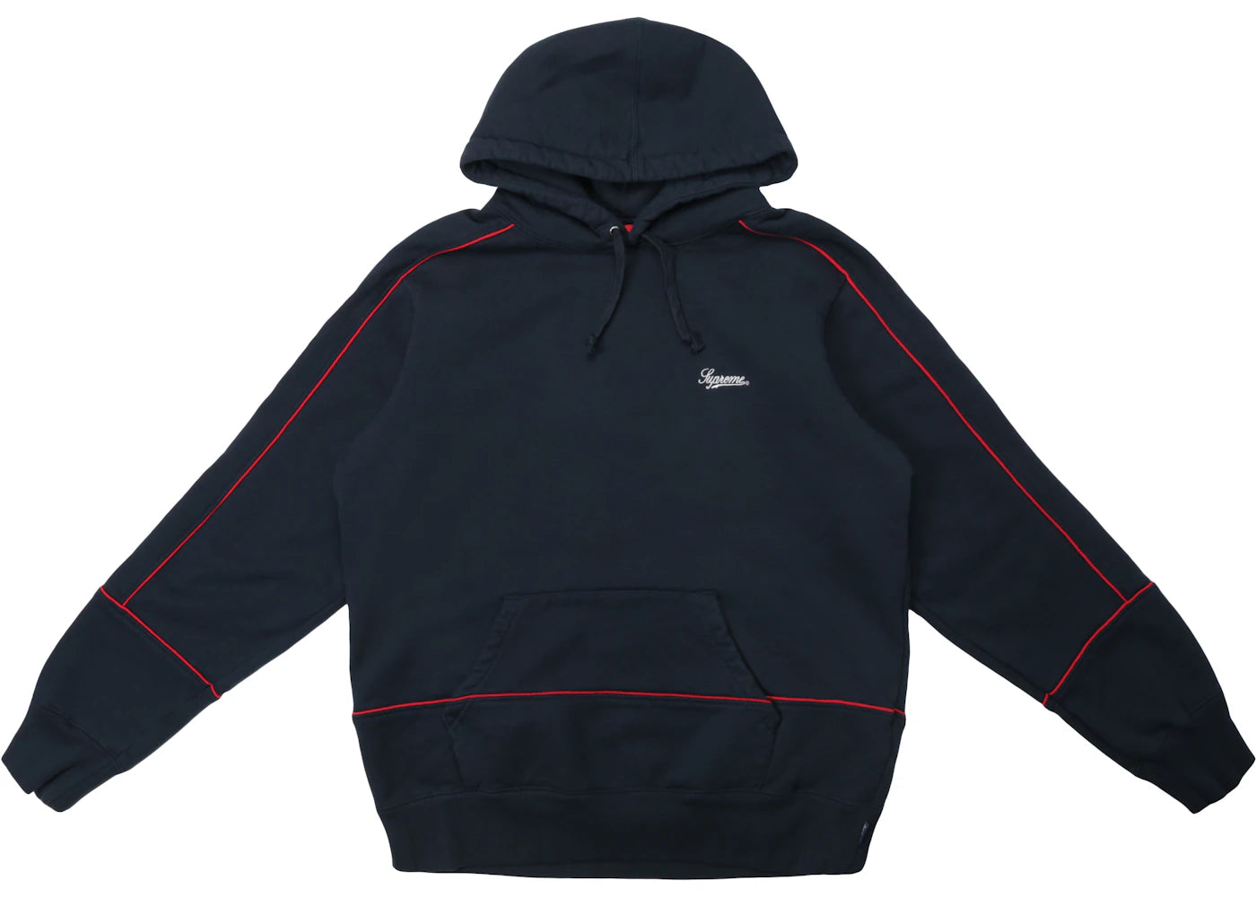 Supreme Piping Hooded Sweatshirt Navy