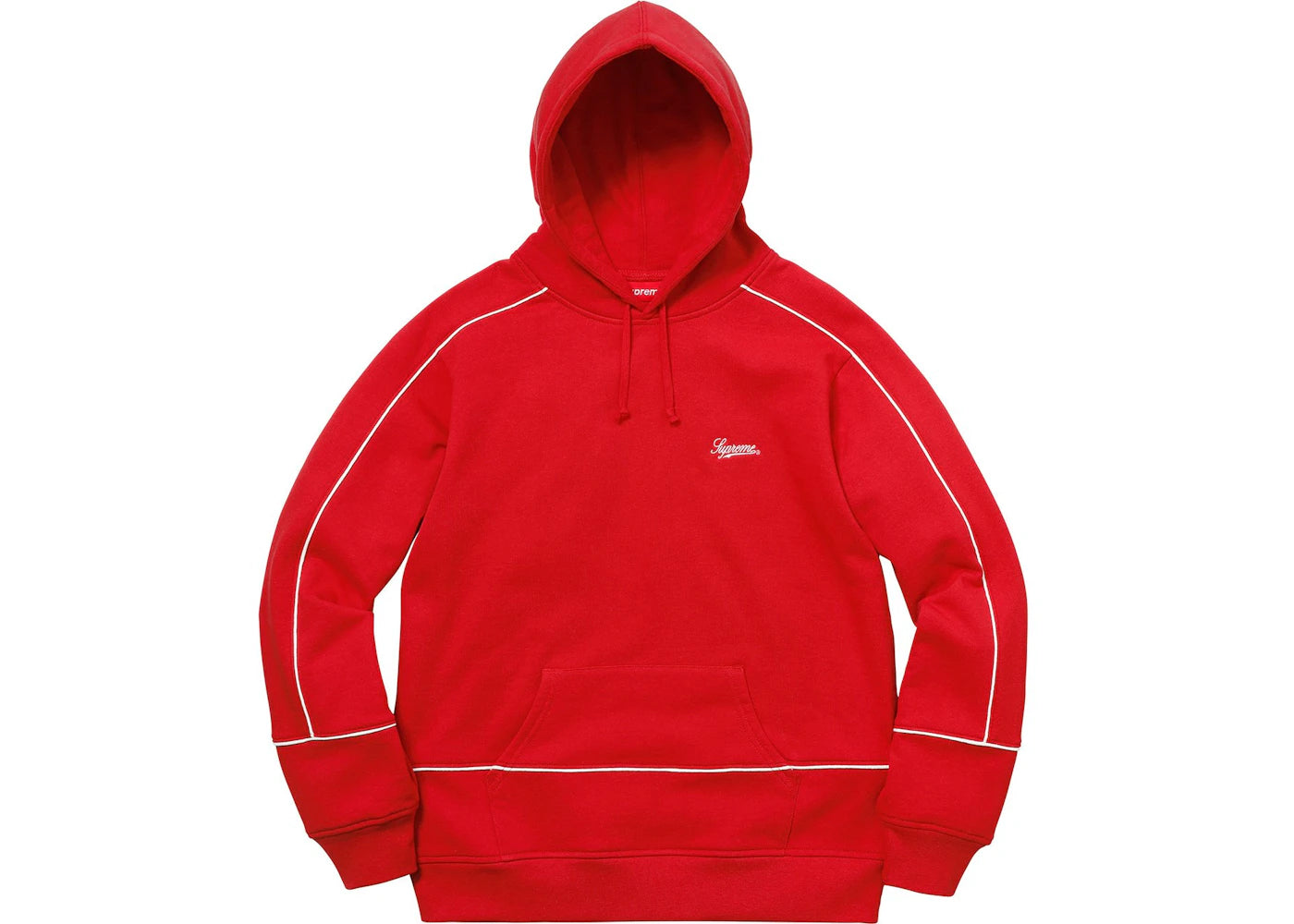 Supreme Piping Hooded Sweatshirt Red