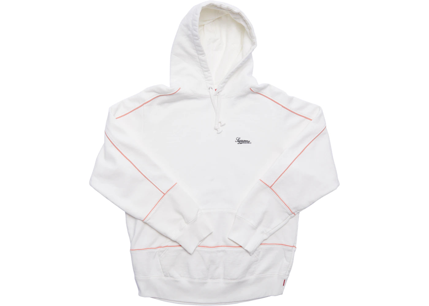 Supreme Piping Hooded Sweatshirt White