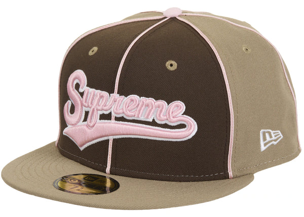 Supreme x New Era Piping Script Logo Cap Brown – Side Kicks