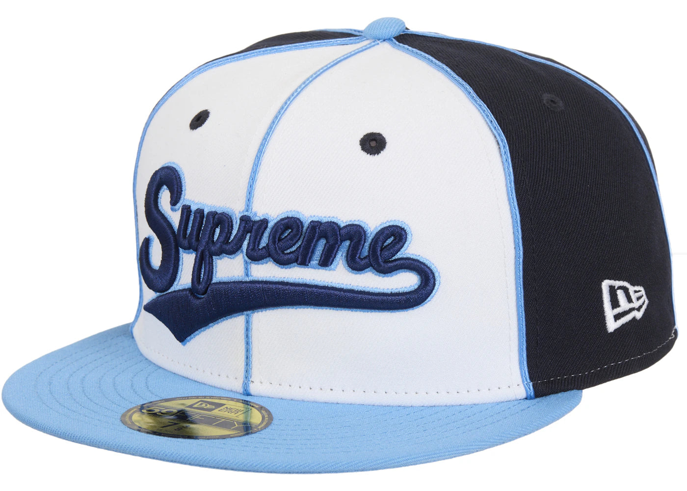 Supreme x New Era Piping Script Logo Cap Navy