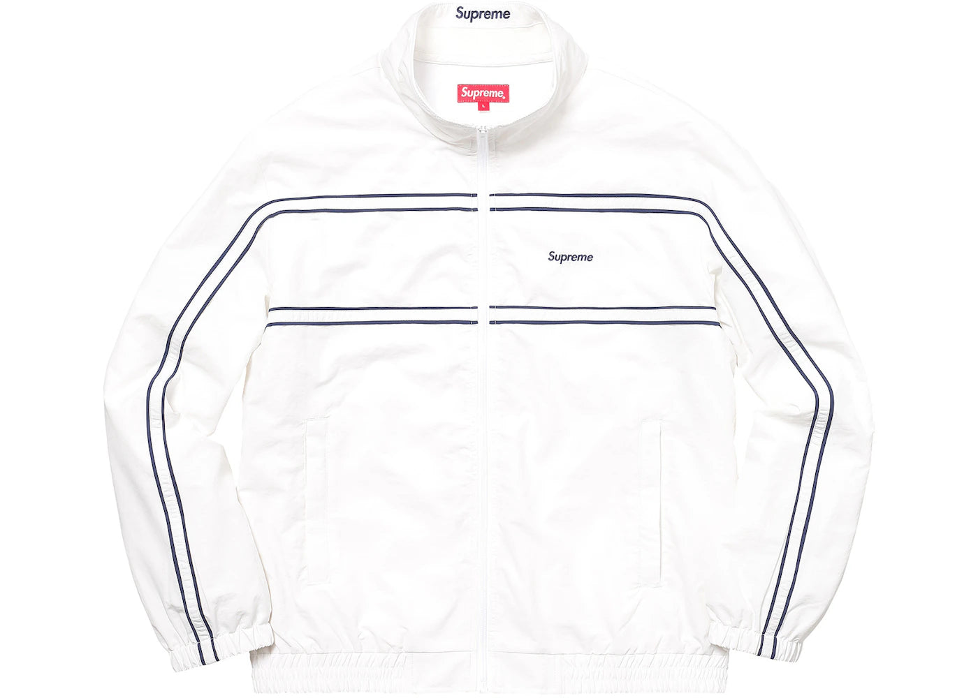 Supreme Piping Track Jacket White