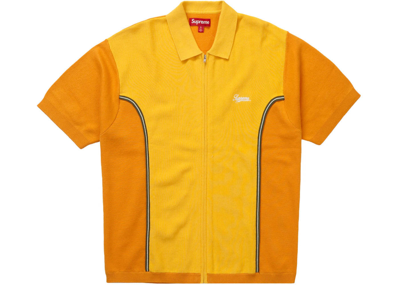 Supreme Piping Zip Up Polo Mustard