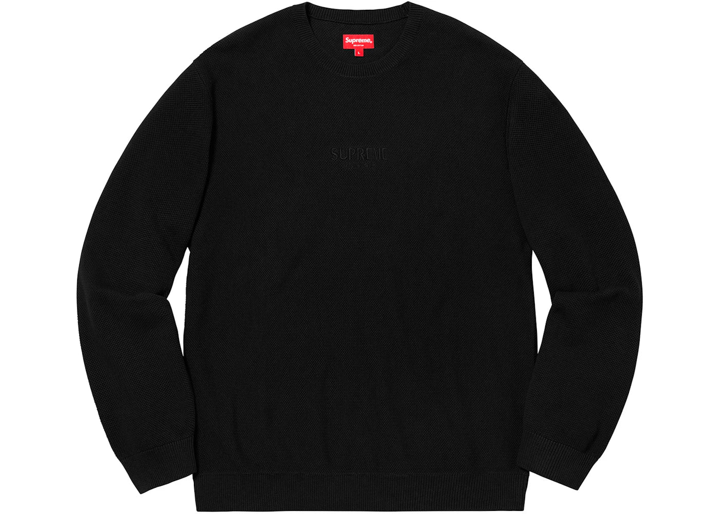 Supreme Pique Crewneck (FW18) Black