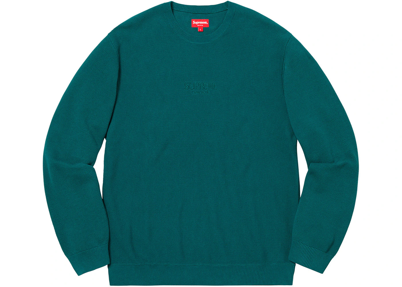 Supreme Pique Crewneck (FW18) Teal