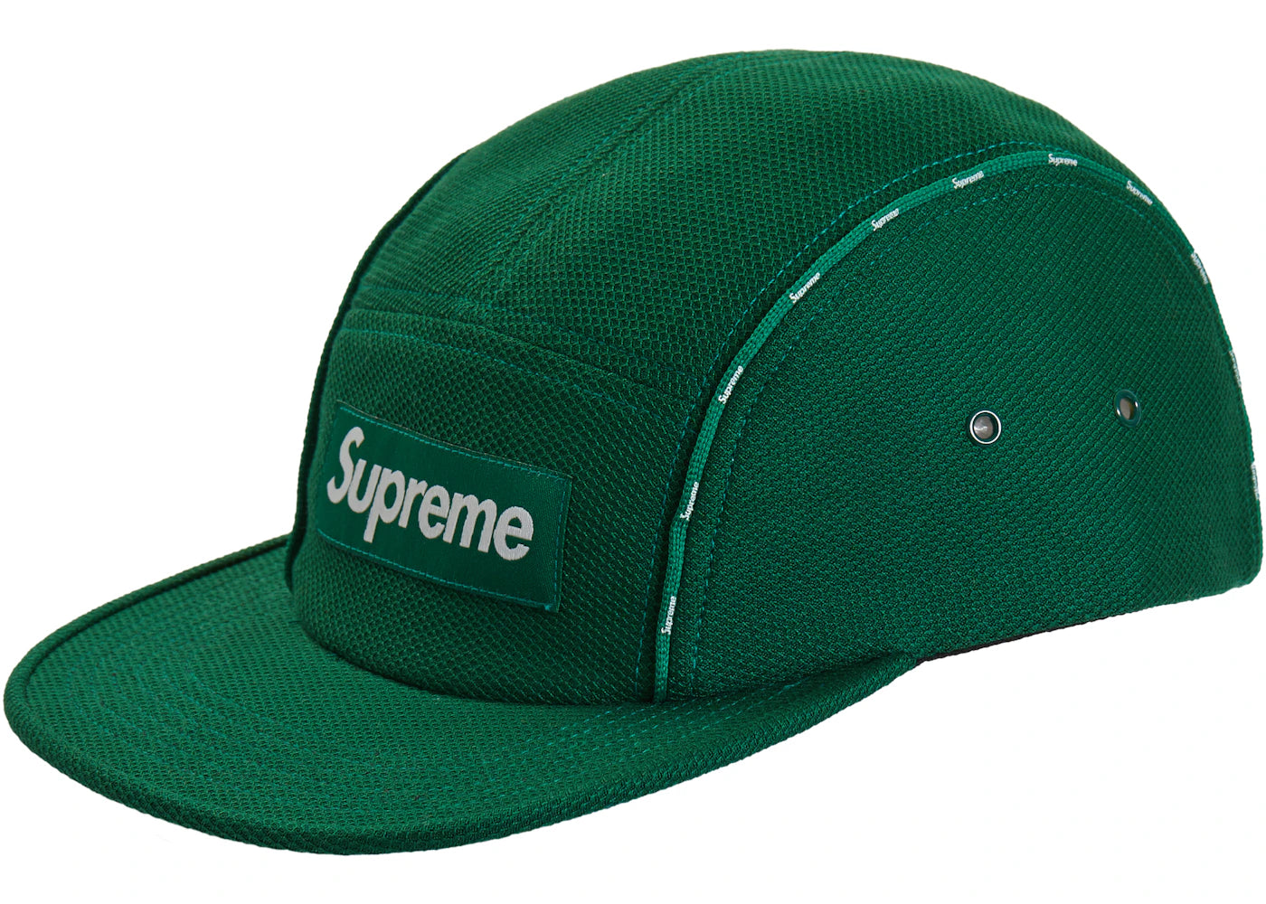 Supreme Pique Piping Camp Cap Green