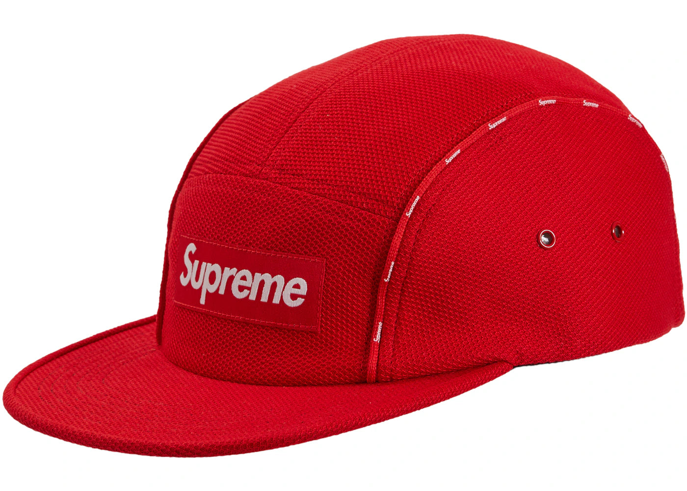 Supreme Pique Piping Camp Cap Red