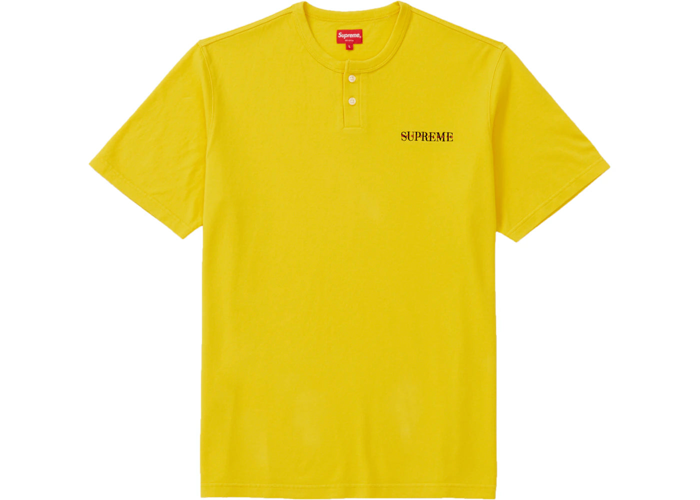 Supreme Pique S/S Henley Yellow