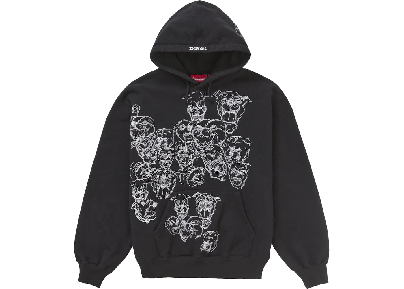 Supreme Pitbulls Embroidered Hooded Sweatshirt Black