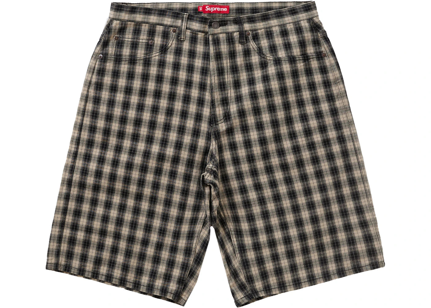 Supreme Plaid Baggy Short Black