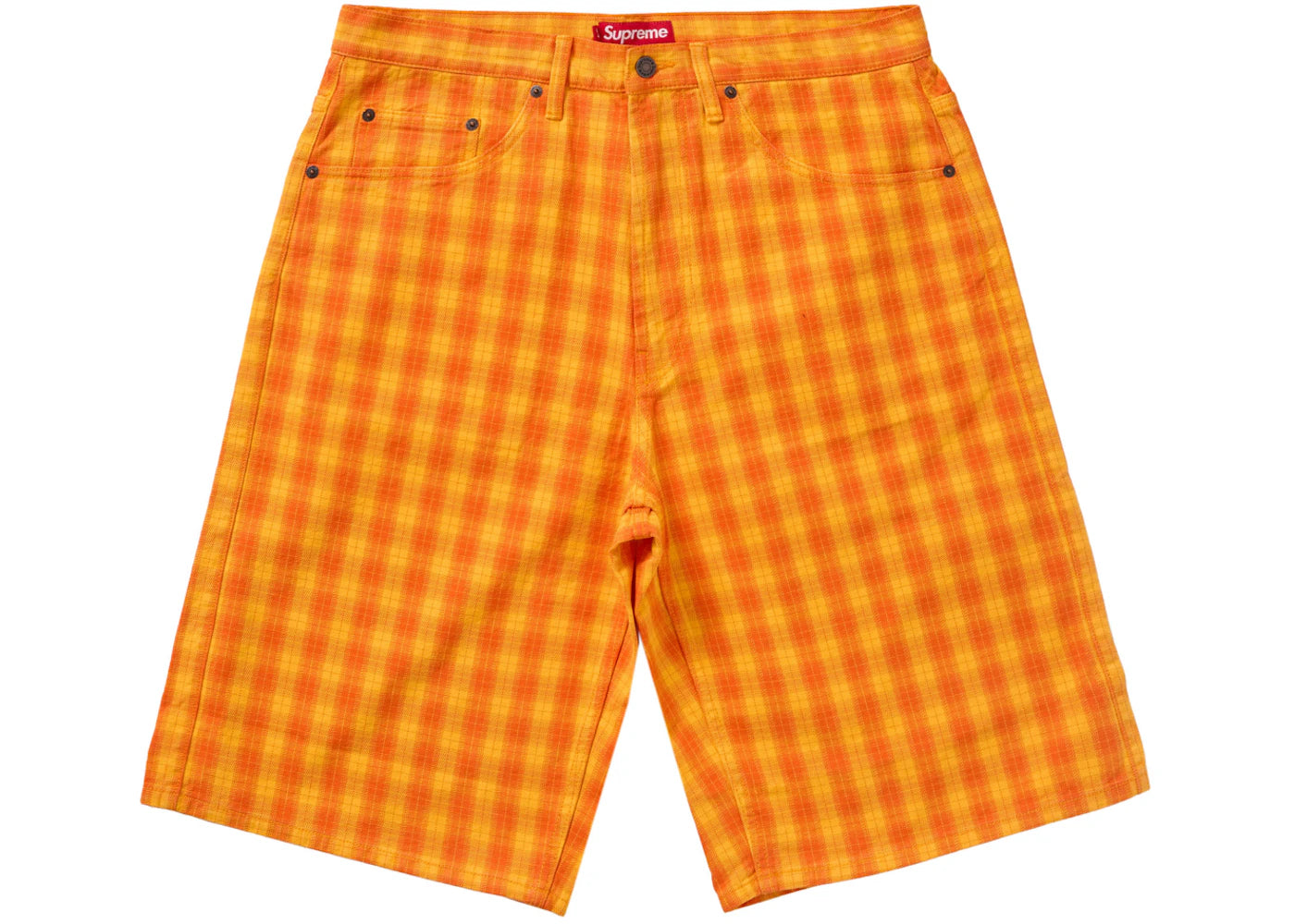 Supreme Plaid Baggy Short Orange