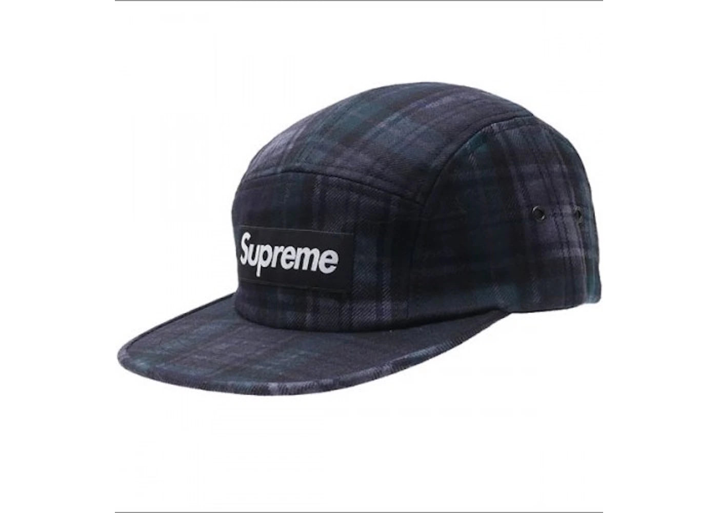 Supreme Plaid Camp Cap Black